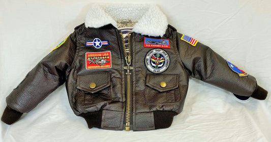 Kid's Brown Aviator Jacket